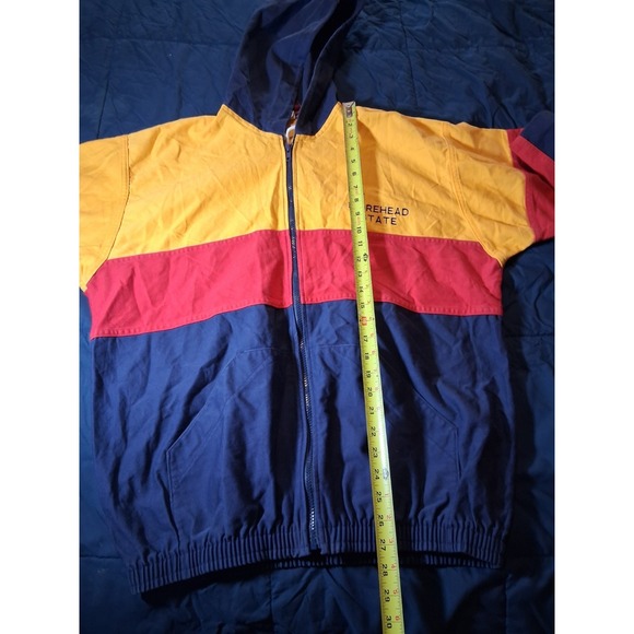 Vintage 90s Morehead State Full Zip Colorblock Jacket Mens Large Barbarian - Picture 3 of 6